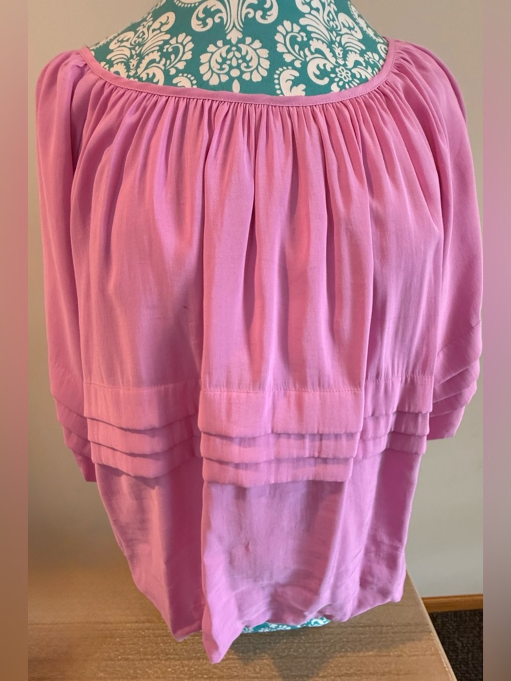 IVY JANE Pink Peasant-Style Blouse - bubble hem